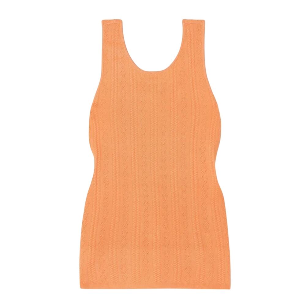 Remain Birger Christensen Pointelle Knit Peach Liza Tank Top Size EU 36 / US 4